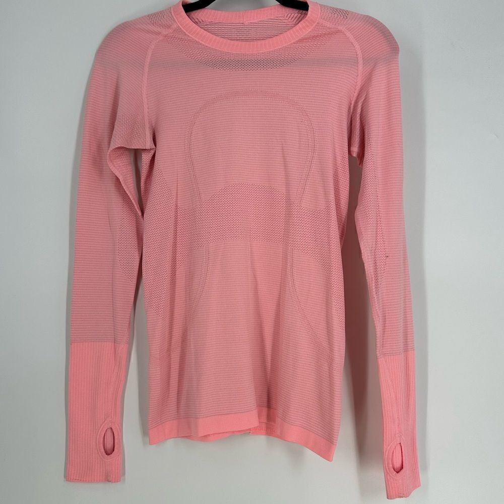LULULEMON Swiftly Tech Neon Coral Longsleeve sz 6